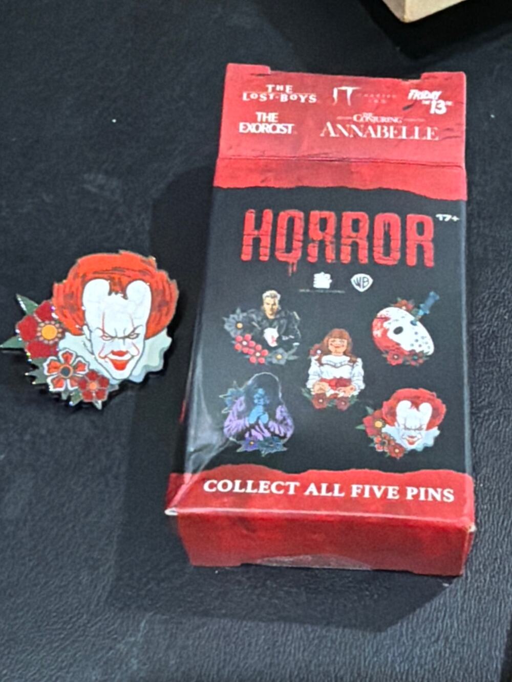 WB Horror  IT Penny Wise Floral Blind Box Pin NIB